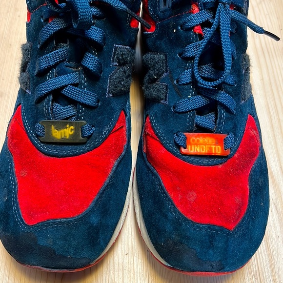 New Balance Red White & Blue Suede Sneakers - Picture 4 of 10